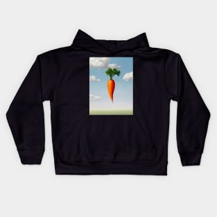 The Dangled Carrot: I Dwell in Possibility by Emily Dickinson on a Dark Background Kids Hoodie